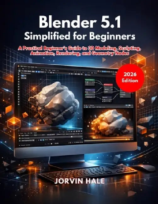 Blender 5.1 Simplified for Beginners: A Practical Beginner's Guide to 3D Modeling, Sculpting, Animation, Rendering, and Geometry Nodes by Jorvin Hale