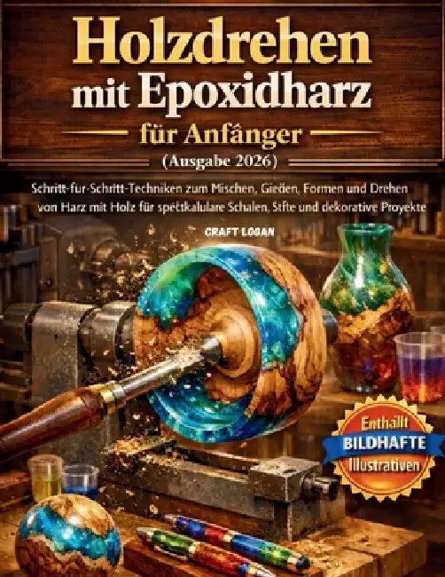 Holzdrehen mit Epoxidharz für Anfänger (Ausgabe 2026): Schritt-für-Schritt-Techniken zum Mischen, Gießen, Formen und Drehen von Harz mit Holz für spek by Craft Logan