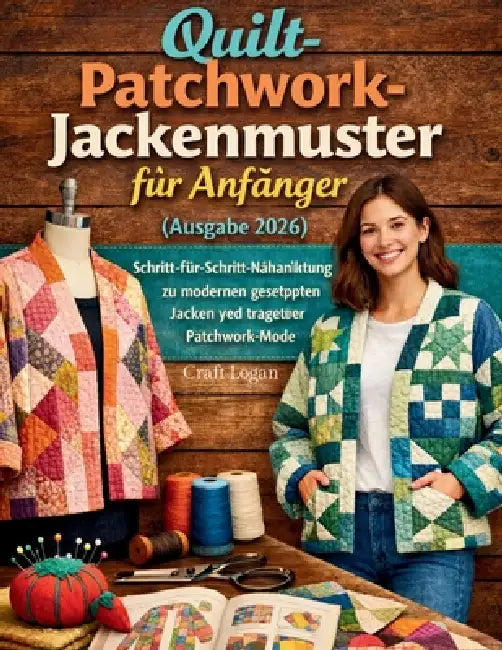 Quilt-PatchworkJackenmuster für Anfänger (Ausgabe 2026): Schritt-für-Schritt-Nähanleitung zu modernen gesteppten Jacken und tragbarer Patchwork-Mode by Craft Logan