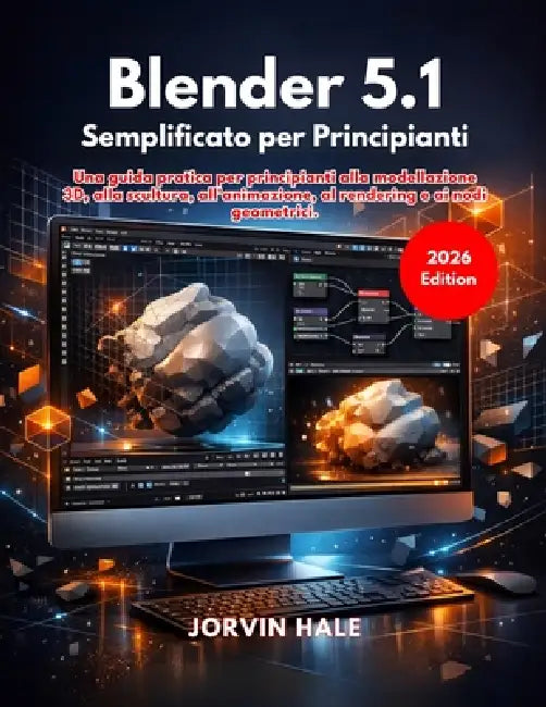 Blender 5.1 Semplificato per principianti: Una guida pratica per principianti alla modellazione 3D, alla scultura, all'animazione, al rendering e ai n by Jorvin Hale