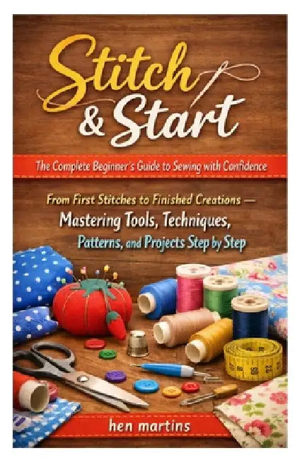 Stitch & Start: The Complete Beginner's Guide to Sewing with Confidence: From First Stitches to Finished Creations - Mastering Tools, Techniques, Patt by Hen Martins