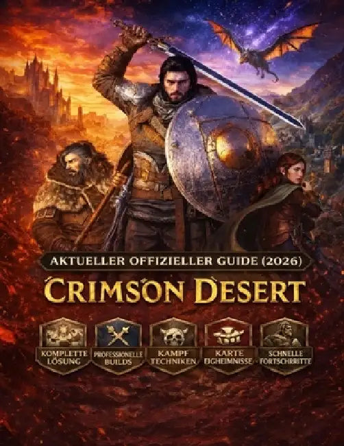 Crimson Desert: NEUESTER OFFIZIELLER LEITFADEN (2026) Komplettlösung für Anfänger und Profis: Kampfbeherrschung, versteckte Geheimnisse & Tipps für sc by Pyrelore Strategy Press