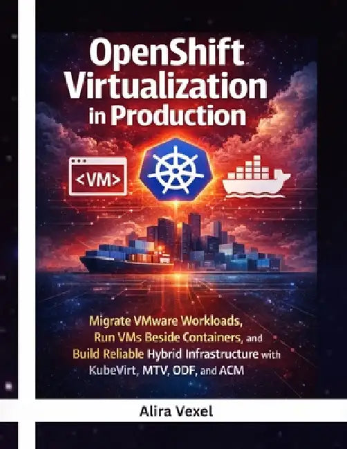 OpenShift Virtualization in Production: Migrate VMware Workloads, Run VMs Beside Containers, and Build Reliable Hybrid Infrastructure with KubeVirt, M by Alira Vexel