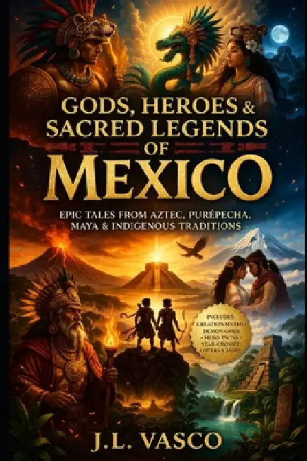Gods, Heroes, and Sacred Legends of Mexico: Original Retellings from Aztec, Purépecha, Maya, and Other Indigenous Traditions by J. L. Vasco