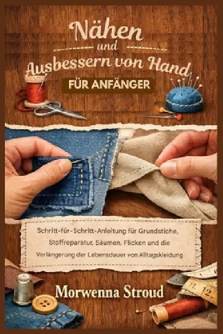 Nähen und Ausbessern von Hand für Anfänger: Schritt-für-Schritt-Anleitung für Grundstiche, Stoffreparaturen, Säumen, Flicken und die Verlängerung der by Morwenna Stroud