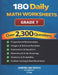 180 Daily Math Worksheets: Grade 7 by American Math Academy
