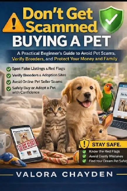 Don't Get Scammed Buying a Pet: A Practical Beginner's Guide To Avoid Pet Scams, Verify Breeders, And Protect Your Money And Family by Valora Chayden