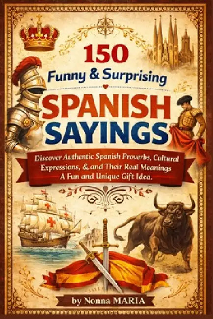 150 Funny & Surprising Spanish Sayings: Discover Authentic Spanish Proverbs, Cultural Expressions, and Their Real Meanings - A Fun and Unique Gift Ide by Nonna Maria