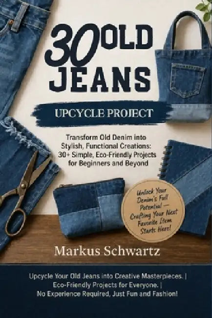 30 Old Jeans Upcycle Project: Transform Old Denim into Stylish, Functional Creations: 30+ Simple, Eco-Friendly Projects for Beginners and Beyond by Markus Schwartz