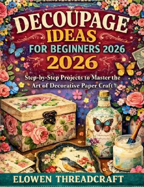 Decoupage Ideas for Beginners 2026: Step-by-Step Projects to Master the Art of Decorative Paper Craft by Elowen Threadcraft
