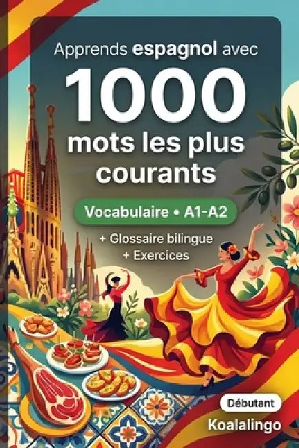 1000 Mots les Plus Courants en Espagnol pour Débutant: Apprendre l'espagnol avec exercices, exemples et glossaire - Niveau A1-A2 by Koalalingo