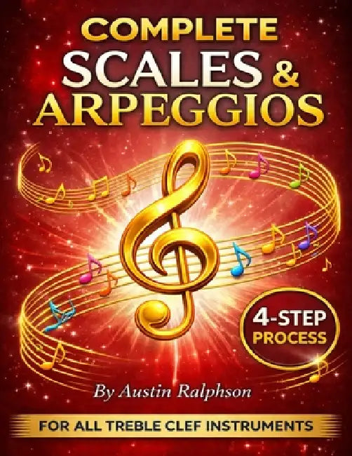 Scales and arpeggios book for all TREBLE CLEF instruments: Simple process to success in every key by Austin H. Ralphson