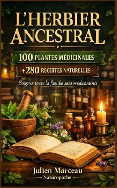 L'Herbier Ancestral: 100 Plantes Médicinales et Plus de 280 Recettes Naturelles pour Soigner Toute la Famille Sans Médicaments by Julien Marceau