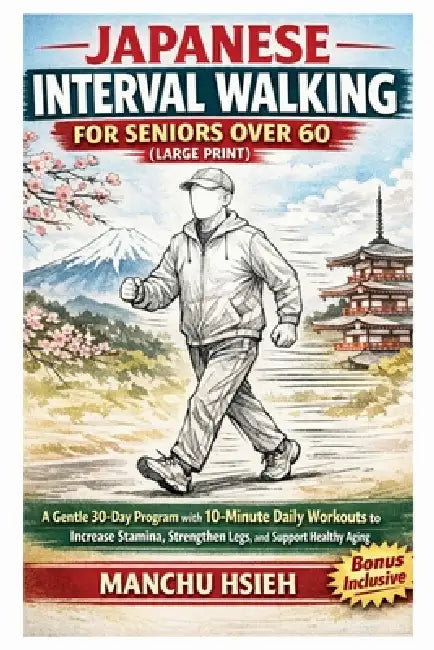 Japanese Interval Walking for Seniors Over 60 (Large Print): A Gentle 30-Day Program with 10-Minute Daily Workouts to Increase Stamina, Strengthen Leg by Manchu Hsieh