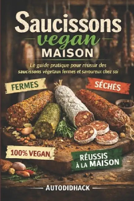 Saucissons vegan maison: Le guide pratique pour réussir des saucissons végétaux fermes et savoureux chez soi by Autodidhack Filipandco