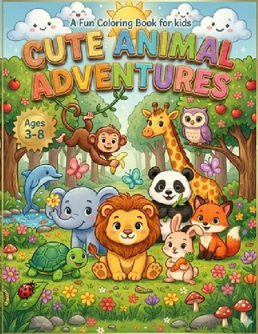 Cute Animal Adventures: A Fun Coloring Book For Kids by Emma Dreamweaver