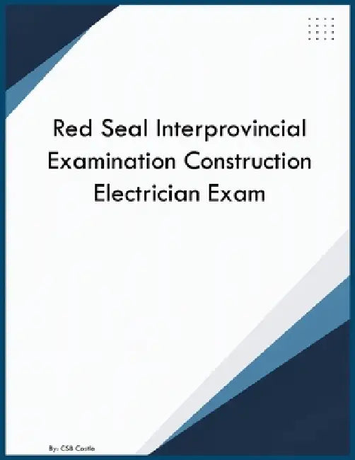 Red Seal Interprovincial Examination Construction Electrician Exam by Csb Castle