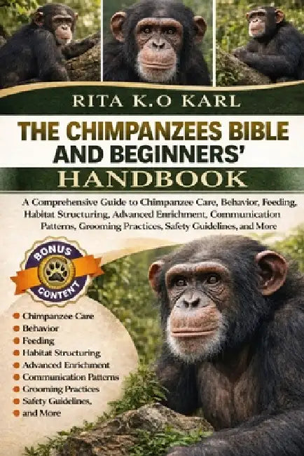 Chimpanzees Bible and Beginners' Handbook: A Comprehensive Guide to Chimpanzee Care, Behavior, Feeding, Habitat Structuring, Advanced Enrichment, Comm by Rita K. O. Karl