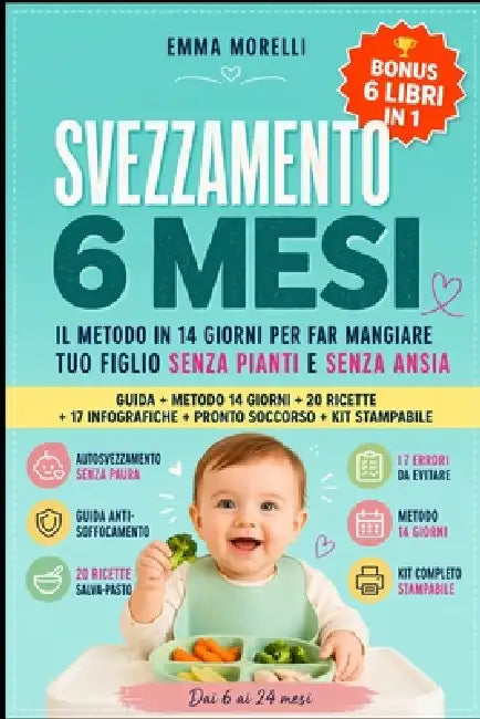 Svezzamento 6 Mesi: come iniziare anche se tuo figlio non mangia, guida pratica all'autosvezzamento e svezzamento classico, metodo 14 giorni, ricette by Emma Morelli