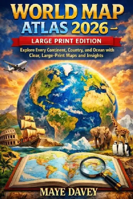 World Map Atlas 2026 - Large Print Edition: Explore Every Continent, Country, and Ocean with Clear, Large-Print Maps and Insights by Maye Davey