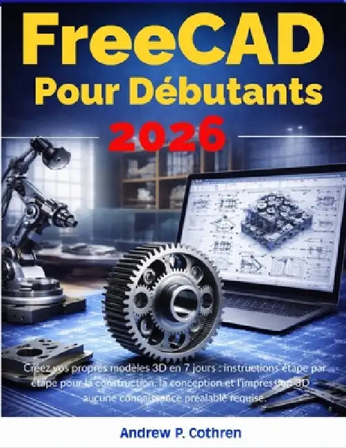 FreeCAD Pour Débutants 2026: Créez vos propres modèles 3D en 7 jours: instructions étape par étape pour la construction, la conception et l'impression by Andrew P. Cothren