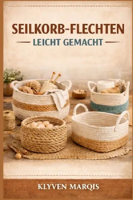 Seilkorb-Flechten Leicht Gemacht: Eine Schritt-für-Schritt-Anleitung für Anfänger zum Herstellen stilvoller und funktionaler Körbe aus Baumwollseil, M by Klyven Marqis