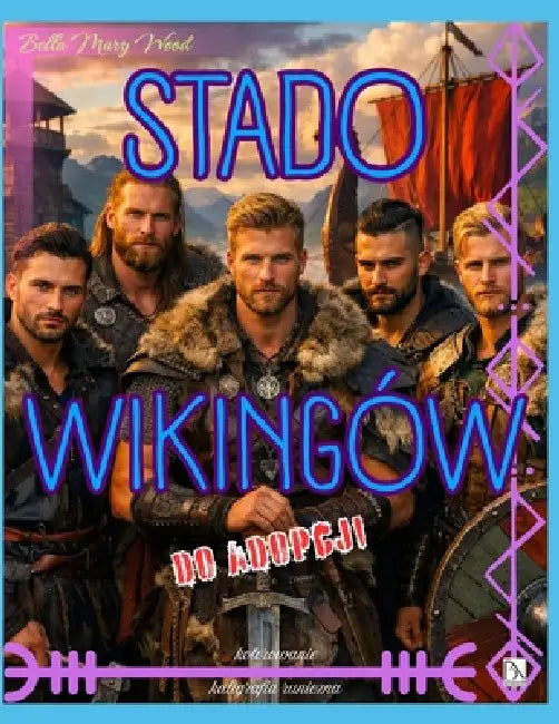 Stado Wikingów do adopcji, kolorowanie i kaligrafia runiczna: skandynawska książka by Bella Mary Wood