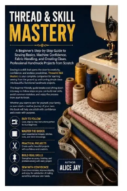 Thread & Skill Mastery: A Beginner's Step-by-Step Guide to Sewing Basics, Machine Confidence, Fabric Handling, and Creating Clean, Professional Handma by Alice Jay