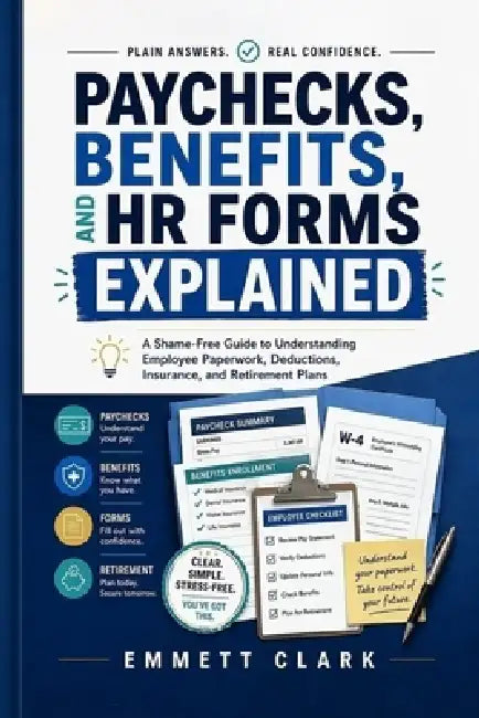 Paychecks, Benefits, and HR Forms Explained: A Shame-Free Guide to Understanding Employee Paperwork, Deductions, Insurance, and Retirement Plans by Emmett Clark