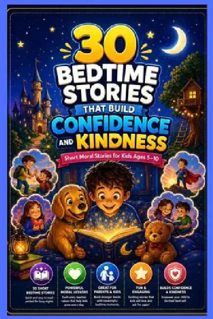 30 Bedtime Stories That Build Confidence and Kindness: Short Moral Stories for Kids Ages 5-10 by Max Goodbury