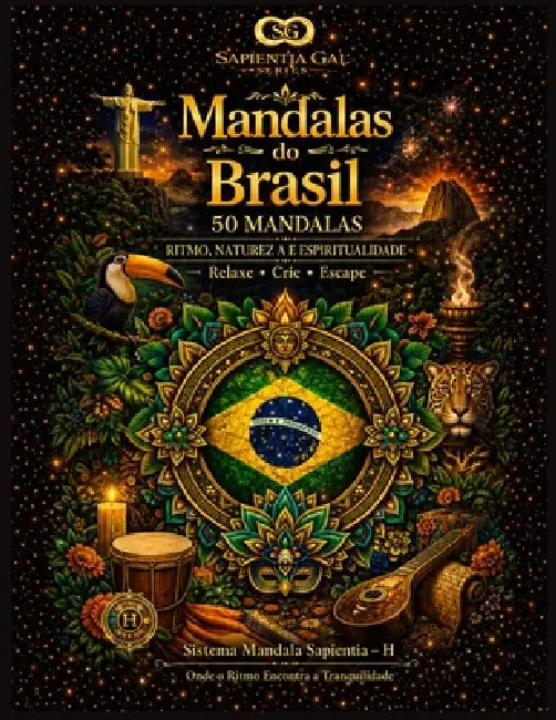 MANDALAS DO BRASIL 50 MANDALAS. RITMO, NATUREZA E ESPIRITUALIDADE Ilustrações: H2D Mandala Cultural Híbrida Profunda Relaxamento - Criatividade - Cone by Jesus Benjamin Santa Rodriguez