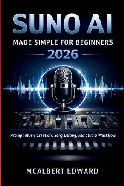 Suno AI Made Simple for Beginners 2026: Prompt Music Creation, Song Editing, and Studio Workflow by McAlbert Edward