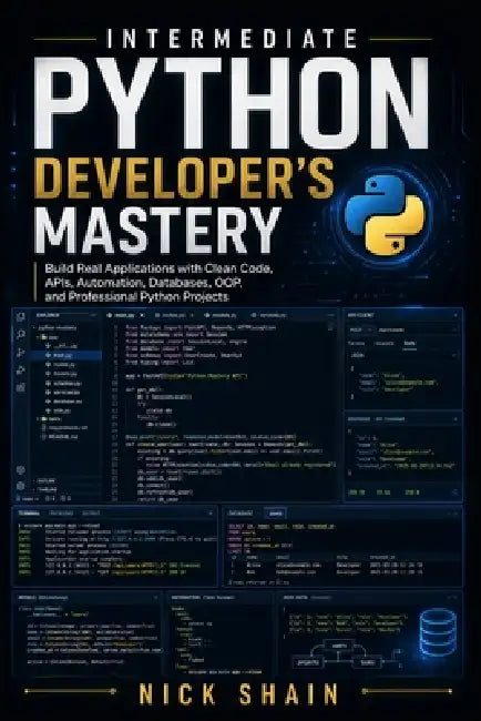 Intermediate Python Developer's Mastery: Build Real Applications with Clean Code, APIs, Automation, Databases, OOP, and Professional Python Projects by Nick Shain