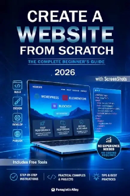 Create a Website from Scratch (Black & White Edition): The Complete Beginner's Guide to Building a Professional WordPress Website by Panagiotis Alley