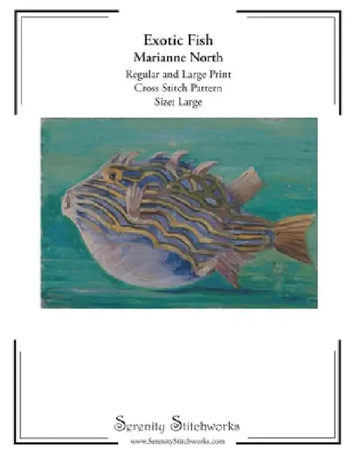 Exotic Fish Cross Stitch Pattern - Marianne North - Large Size Edition: Regular and Large Print Cross Stitch Pattern by Carmen Wolf, Serenity Stitchworks