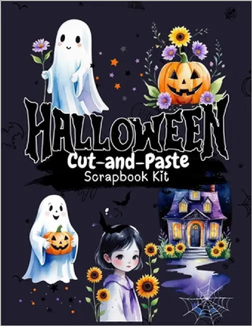 scrap book for halloween: Cut-and-Paste Scrapbook - 95 Ready-to-Use Spooky Designs for Kids & Adults by Publishing, Blue Pen