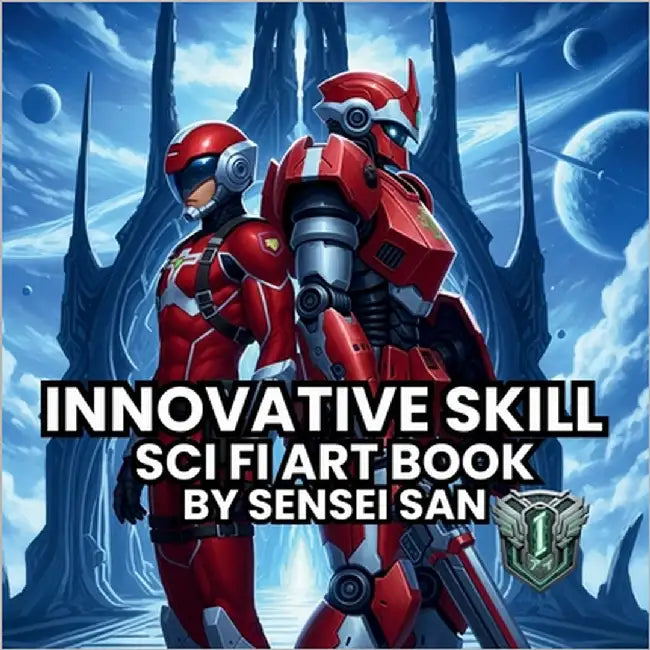 Innovative Skill: Sci Fi Art Book 8.5 x 8.5 inches, Full art images on space, mecha suit robots, sci fi soldiers by San, Sensei