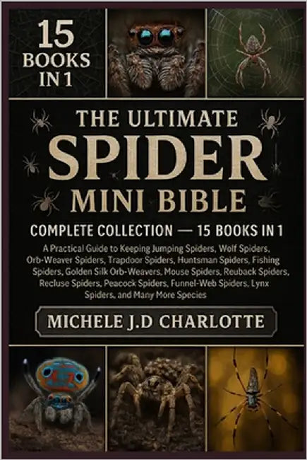 The Ultimate Spider Mini Bible: COMPLETE COLLECTION - 15 BOOKS IN 1: Practical Guide to Keeping Jumping Spiders, Wolf Spiders, Orb-Weaver Spiders, Tra by J. D. Charlotte, Michele