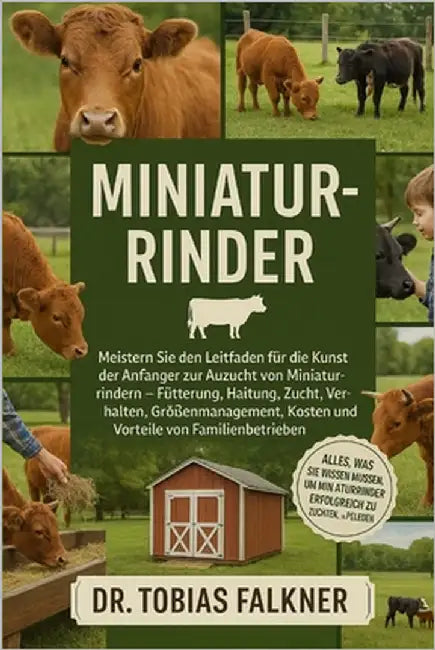 Miniatur-Rinder: Meistern Sie den Leitfaden für die Kunst der Anfänger zur Aufzucht von Miniaturrindern Fütterung, Haltung, Zucht, Verhalten, Größenma by Falkner, Tobias