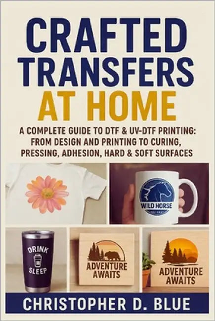 Crafted Transfers at Home: A Complete Guide to DTF & UV-DTF Printing: From Design and Printing to Curing, Pressing, Adhesion, Hard & Soft Surfaces by Blue, Christopher D.