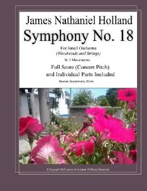 Symphony No 18: For Small Orchestra (Woodwinds and Strings) Full Score and Individual Parts by James Nathaniel Holland