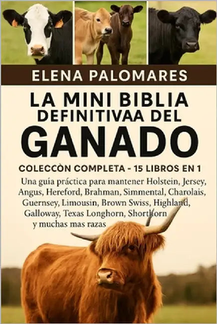 La Mini Biblia Definitiva del Ganado: COLECCIÓN COMPLETA - 15 LIBROS EN 1: Una guía práctica para mantener Holstein, Jersey, Angus, Hereford, Brahman, by Palomares, Elena
