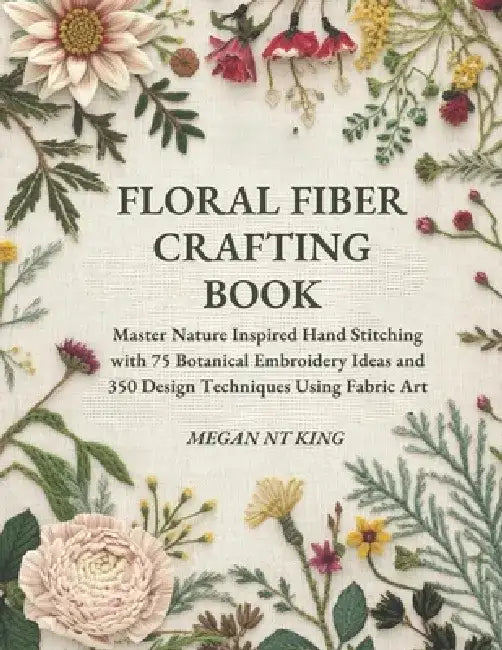 Floral Fiber Crafting Book: Master Nature Inspired Hand Stitching with 75 Botanical Embroidery Ideas and 350 Design Techniques Using Fabric Art by Megan Nt King
