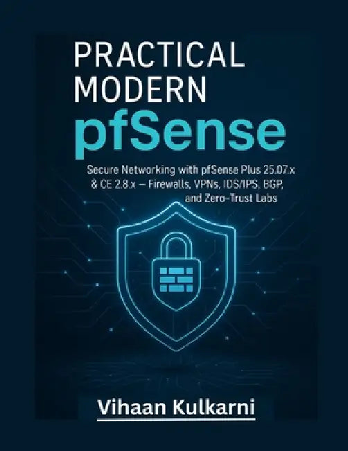Practical Modern pfSense: Secure Networking and Zero-Trust Automation with pfSense Plus 25.07 & CE 2.8 - Firewalls, VPNs, IDS/IPS & BGP Labs. by Vihaan Kulkarni