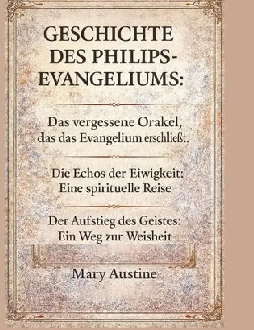 Geschichte Des Philips- Evangeliums: Das vergessene Orakel, das das Evangelium erschließt. Die Echos der Ewigkeit: Eine spirituelle Reise. Der Aufstie by Mary Austine