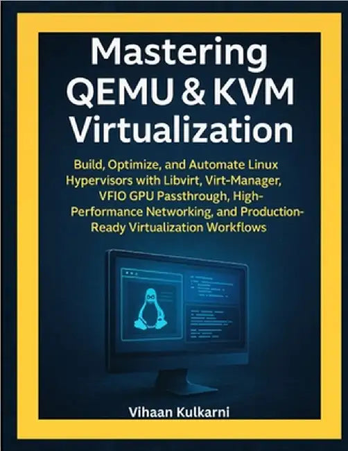 Mastering QEMU & KVM Virtualization: Build and Automate KVM Hypervisors with Libvirt, Virt-Manager, VFIO GPU Passthrough, High-Performance Networking, by Kulkarni, Vihaan
