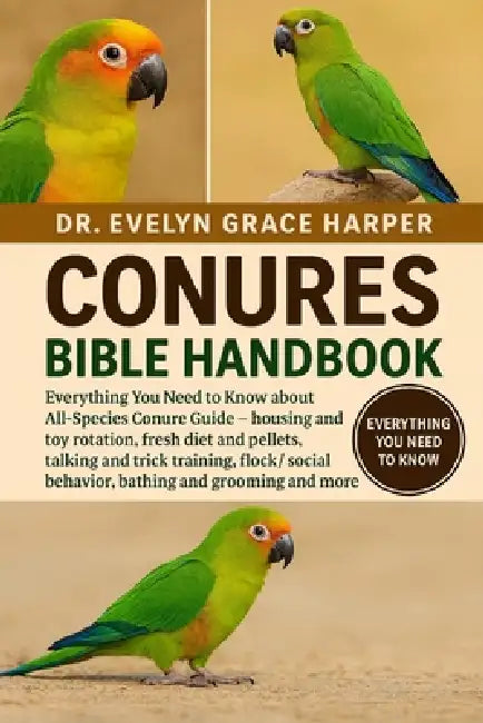 Conures Bible Handbook: Everything You Need to Know about All-Species Conure Guide - housing and toy rotation, fresh diet and pellets, talking and tri by Evelyn Grace Harper