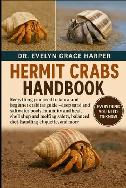Hermit Crabs Handbook: Everything You Need to Know and Beginner Crabitat Guide - deep sand and saltwater pools, humidity and heat, shell shop and molt by Evelyn Grace Harper