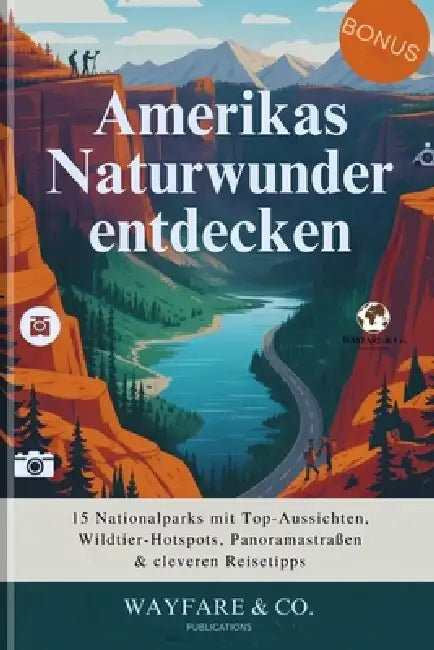Amerikas Naturwunder entdecken: 15 Nationalparks mit Top-Aussichten, Wildtier-Hotspots, Panoramastraßen & cleveren Reisetipps by Wayfare And Co Publications