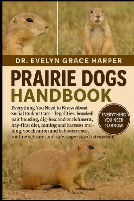 Prairie Dogs Handbook: Everything You Need to Know About Social Rodent Care - legalities, bonded pair housing, dig-box and enrichment, hay-first diet, by Evelyn Grace Harper